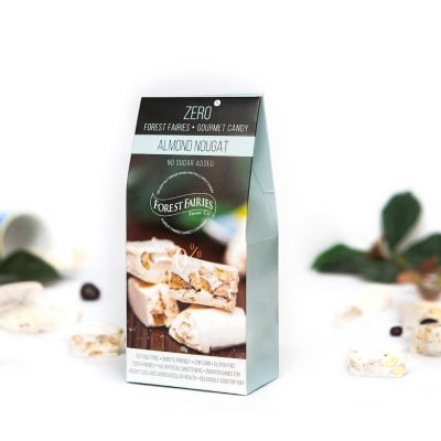 Almond Nougat – Zero                               Forest Fairies Sweet HALAL 60g                     低碳代糖 杏仁太妃糖